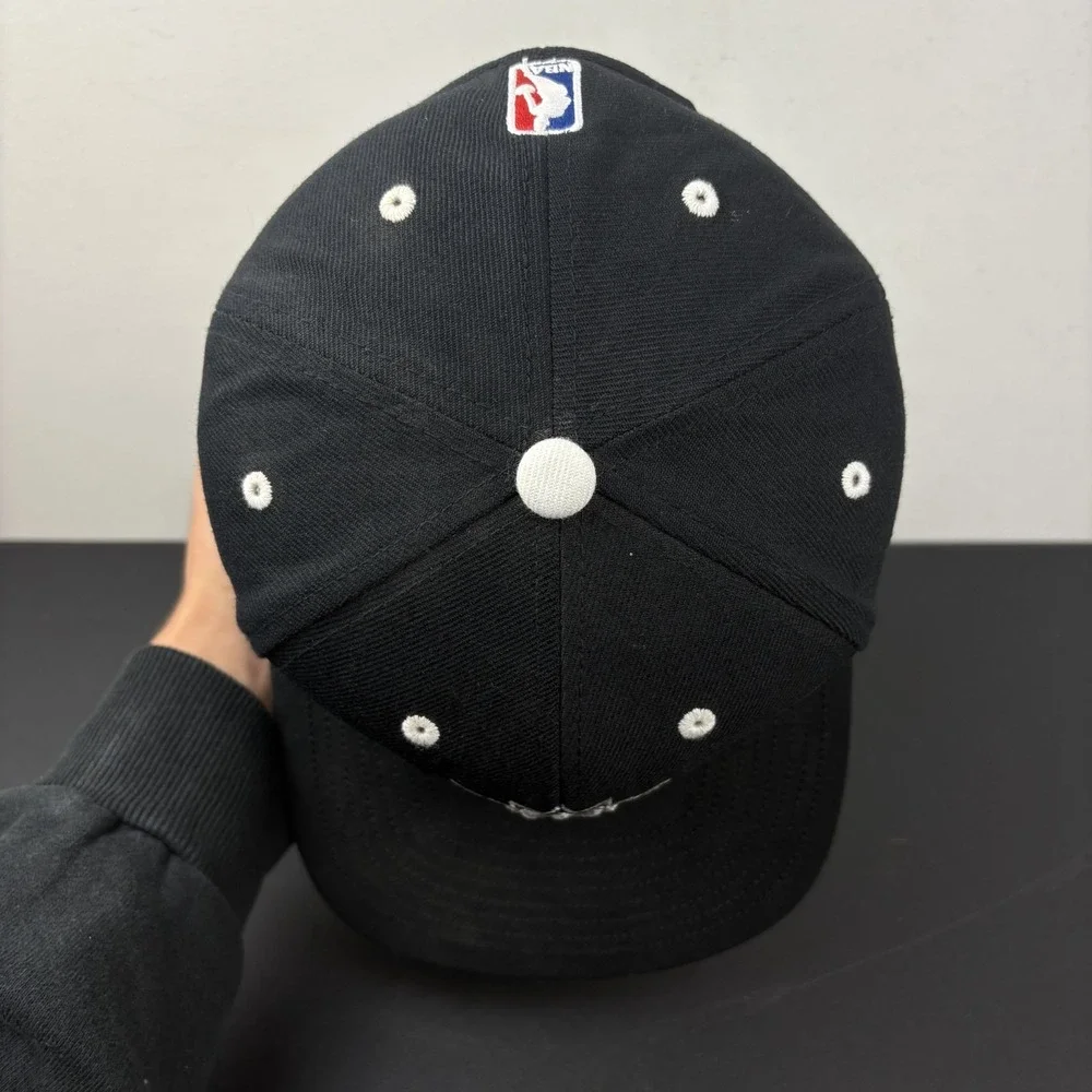 Sacramento Kings Adidas Snapback Hat Black Purple Silver Shadow Script NBA Cap